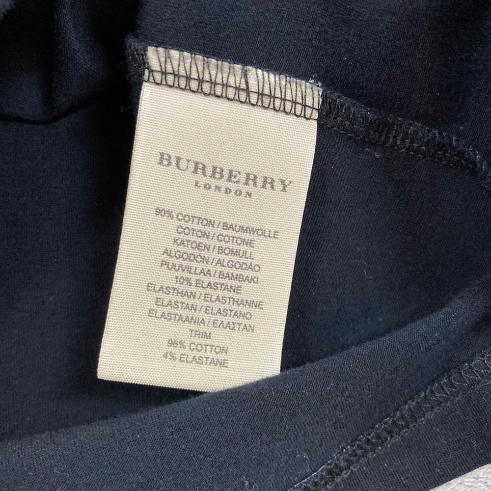 Burberry London Womens Black V-Neck Long Sleeve Nova Check Shoulder Top Small - Picture 3 of 7